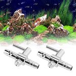 Aquarium Air Tube Distributor, 5Pcs Stainless Steel Oxygen Pump Control Single-Head Valve Aquarium Air Flows Valve Distributor Splitter for Fish Tank Aquarium