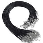 MIAHART 120 Pcs Waxed Necklace Cord Black Cord Necklace Rope for Pendants Jewelry Making Necklace Bracelet