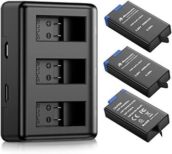 Powerextra Max Battery 3 Pack and Rapid 3-Channel USB Charger Compatible with GoPro MAX 360 Battery and GoPro MAX ACDBD-001 ACBAT-001