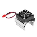 RC Motor Heat Sink with Cooling Fan, RC Heat Sink Cooling Fan for 1/10 Scale Electric RC Car 540/550 / 3650 Motor Replacement Upgrade Part Accessory(Silver)