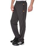 berge' Men's Instadry Dryfit Slim Fit Polyester Track Pant with Secure Zipper Side Pockets for Sports Exercise Gym Running Dark Grey