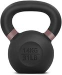 Yes4All Powder Coat Kettlebell Weights with Wide Handles & Flat Bottoms – 14kg/31lbs Cast Iron Kettlebells for Strength, Conditioning & Cross-Training