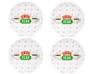 Silver Buffalo Friends Central Perk Logo 4 Pack Melamine Plate Food Set, 10 Inches