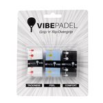 VIBEPADEL - Grip 'n' Rip Padel Overgrip - Non Slip Tacky Feel Overgrip for Padel Racket, Pickleball, Squash, Badminton - 3 Pack - Multiple Colours (Vibes Mixed Pack) - Ideal Padel Racket Accessory