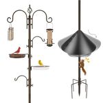 Urban Deco Bird Feeding Station with Squirrel Baffle Heavy Duty Hanging Feeder Station Kit