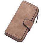 Ladies Wallet Women Wallet Women Wallets Clutches Women PU Leather Clutch Purse Credit Card Coin Holder Bifold (Brown)