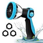 Garden Hose Nozzle,High Pressure Thumb Control Water Nozzle with 10 Spray Patterns, Heavy Duty Hose Sprayer for Watering Garden, Cleaning, Washing Car, Showering Pets,Extra 3 Washers