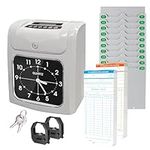 ASSUR Employee Punch Time Clock Bundle with 100 Punch Cards, 2 Ribbons, 1 Time Card Rack, 2Keys, Punch Tracker for Small Business Office Factory (Analog)