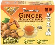 Prince of Peace Instant Ginger Honey Crystals with Turmeric, 10 Sachets – Instant Hot or Cold Beverage that Soothes Throat – Easy to Brew – Drink Like a Tea – Gluten Free – Real Ginger