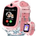 ELEJAFE Kids GPS Smart Watch, Kids Smart Watch for Boys Girls with Call, Video, Family Voice, Chat, SOS, IP68 Waterproof, School Mode, Camera, Alarm, Calculator, Birthday Gifts(Pink-4G-GPS-Call)