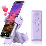 MILOUZ Remote Control Scrolling for Tiktok with Phone Stand,Page Turner for Kindle App E-Book,Bluetooth Camera Shutter Remote for iPhone, Android,iOS,iPad,Tablet(Purple