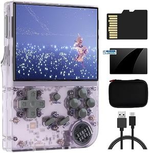 RG35XX Dual OS Retro Handheld Game Console Linux Garlic 64G TF Card Built-in 5474+ Classic Games 3.5 inches IPS Screen Pocket Video Game Console Plug and Play Games with Storage Bag