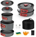 Alocs 13pcs Camping Cookware, Portable Camping Essentials with Accessories, Camping Gear Camping Cooking Set for Outdoor Cooking, Backpacking, Hiking and Picnic.