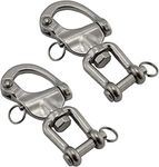 NRC&XRC// Pair 3.5IN(87mm) Jaw Swivel Snap Shackle 316 Stainless Steel for Sailboat Spinnaker Halyard &Diving