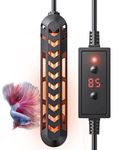 Pawfly Submersible Aquarium Heater 25 W Betta Fish Tank Heater Adjustable Electronic Heating Rod with Thermostat Overheating Protection and Protective Cover for Fish Tanks up to 10 Gallons