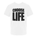 I LOVE FANCY DRESS Adults 'Choose Life' T-Shirt - Small - 1980s Slogan T-Shirt Pop Singer Shirt Eighties Throwback Party Costume White