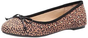 NINE WEST Women's Curvy2 Ballet Flat, Black Leopard, 4 UK