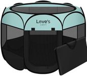 Love's cabin Pet Puppy Dog Playpen, Large Dog Tent Crates Cage Indoor/Outdoor, Portable Playpen for Cat, Foldable Pop Up Dog Kennel Playpen with Carring Case, Removable Zipper Top, Green