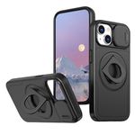 ELESNOW Case for iPhone 15, Compatible with Magsafe Phone Case Camera Cover & Rotatable Ring Stand Shockproof Magnetic Rugged Protective Cover Case for Apple iPhone 15 (Black)