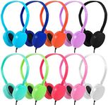 CN-Outlet 50 Pack Headphones for Kids School Classroom Bulk Multi Colored, Durable Wired Adjustable Student Earphones with 3.5mm Plug for Computer Kindle Chromebook (50 Mixed)