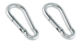 Dog Trust Multipurpose Safety Hook for Pets, Heavy Duty Eye Clasp - Spring Pet Buckle, Key Chain for Linking Dog Leash Collar - Silver (Pack of 2)