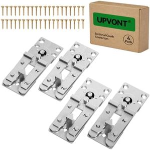 UPVONT Sectional Couch Connectors, Thickened Interlocking Alligator Couch Connectors to Make Sectional Stay (4 Pack+40 Screws)
