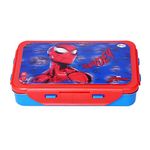 Gluman Lunch Box for School | Stainless Steel Lunch Box for Kids | Disney Spiderman Removable 3D Snackpack Lunch Box for Boys | Tiffin Box with Steel Veg Box and Spork Spoon | 700 ml