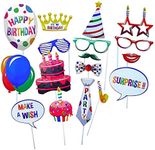 22pcs Birthday Photo Booth Props, H