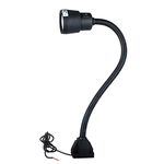 XUNDE 5W 24V LED Flexible Light/Machine Work Srew Fixing Base Lights/Milling Light CNC Equipment Tool Lamp (24V) Black