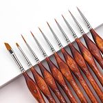 Golden Maple Miniature Model Paint Brushes-10pcs Micro Detail Paint Brush Set,Small Fine Detail Brushes for Acrylic, Oil, Watercolor & Paint by Number, Citadel, Figurine, 40k