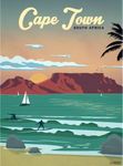 Vintage Poster Art Cape Town South Africa Sticker (Visit African Travel Visit Vinyl Decal (3 x 4 inch)