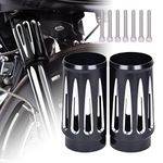 Goldfire Black Style Upper Fork Slider Covers Billet Fork Boot Slider Protective Shells Fit For Harley FLT FLHR FLHX FLHT COW Bells Touring Street Glide 1986-2019 Accessories