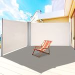 VEVOR Beige Double Retractable Side Awning 236" x 63" Awnig-Rugged Full Aluminum Rust-Proof Patio Sunshine Privacy Divider Wind Screen, Suitable for Courtyard, Roof Terraces and Pools