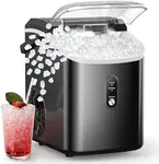 COWSAR Nugget Ice Maker Countertop, Chewable Pebble Ice 34Lbs Per Day, Crunchy Pellet Ice Cubes Maker Machine with Self Cleaning, Compact Portable Design for Home/Kitchen/RV/Office