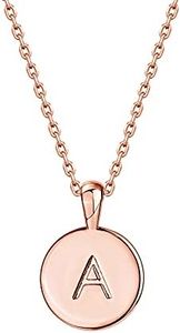 PAVOI 14K Rose Gold Plated Letter Necklace for Women | Gold Initial Necklace | Letter A