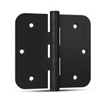 goldenwarm 3 Pack Ball Bearing Matte Black Door Hinges 3.5in*3.5in Stainless Steel Door Hinges Heavy Duty Hinges for Exterior & Interior with 5/8'' Radius Corners