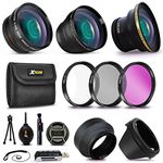 58mm Lens + Accessory Kit for CANON EOS Rebel T6i T6S T5i T4i T3i T2i T1i XTi XT SL1 XSi, EOS M, EOS M2, EOS 80D, 700D 650D 600D 550D 70D 60D 6D 5D 7D, 7D Mark II DSLR Cameras - Includes: 58MM Super High Definition FishEye Lens, 58MM High Definition Wide Angle Lens with Macro Closeup feature, + 58mm High Definition 2X Telephoto Lens + 3 Piece 58MM HD Filter Set + Ring Adapters to from 46-62mm + 58mm Tulip shaped Hard Lens Hood + 58mm Soft Rubber Lens Hood + 58mm Lens Cap + MORE