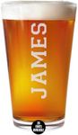 Personalized Fathers Day Etched 16oz Pint Beer Glass - Customized Dad Beer Gifts for Him, Vertical Name Engraved Drinking Glass Birthday Gift, Custom Father Gift, Man Woman,
