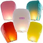 Kenvi US Sky Lanterns Wishing Hot Air Balloon/Flying Night Sky Light Candle for Diwali/Christmas/Birthday/All Festival Multicolor Pack of 5 || QA23