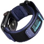 Nereides Compatible with Apple Watch Straps 46mm 45mm 44mm 42mm,Braided Nylon Sports Replacement Band, Hook & Loop Design for iWatch Strap Series 10 9 8 7 6 5 4 3 2 1 SE Blue