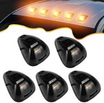 PSEQT Car Roof Marker Lights 10 LED Smoked Amber Top Clearance Running Lights for F250 F350 F450 F550 Super Duty Pickup Trucks SUV (5PCS, Smoked Lens)