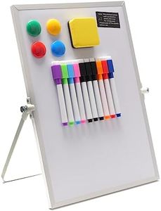 Biendo Magnetic Whiteboard Easel Desktop Double-Sided Dry Erase White Board with Stand 10 Magnetic Dry Erase Markers 4 Magnets, 1 Eraser (13.5" x 10")