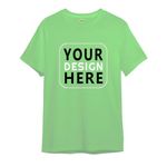 Khaos Customised T Shirt for Men Personalised Name and Photo Image Tshirts Mint Green Round Neck Half Sleeve -(cus-men-mgreen-ydh-3XL)