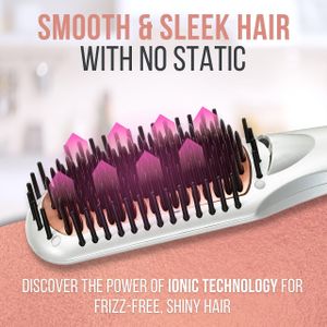 Lily England Ionic Hair Straightener Brush – Rose Gold