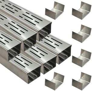 Pool Deck Drain Channel 2-3/4" W 6 Pcs,Pool Drain,Silver Channel Drain