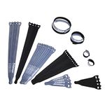 Reusable Cable Ties, Trilancer Cord Wraps, 40 PCS Adjustable Wire Ties Strap Fastener, Cable Organizer(3 Sizes/Black)