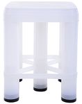 Nayasa Plastic Aarohi13 Stool (Glossy Finish, White, Stool_518_XL_White)