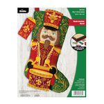 Bucilla, Nutcracker Noel, Felt Applique 18" Stocking Making Kit, Perfect for Holiday DIY Arts and Crafts Projects, 89703E