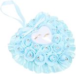 EXCEART ring ring box wedding ring bearer pillows heart ring pillow rustic ring bearer jewelry rings wedding ring pillow rose garland ring case for wedding lace rhinestones cushion lovers