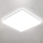 OOWOLF 25W 5000K LED Flush Mount Ceiling Light Fixture Ultra Slim, 12inch Waterproof Bathroom Square LED Ceiling Lamp Fixture Without Flicker, 85Ra+ Daylight White for Kitchen Bedroom Hallway Office